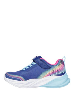 Skechers Kids' S-Lights Cosmic Glow Rainbow Dream Trainers, Indigo/Multi - view 2, Indigo/Multi