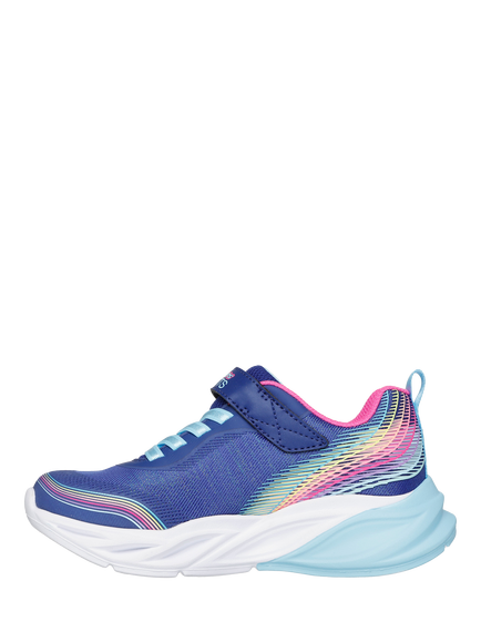 Skechers Kids' S-Lights Cosmic Glow Rainbow Dream Trainers, Indigo/Multi - view 2, Indigo/Multi
