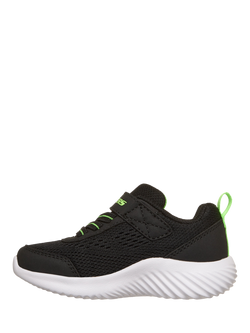 Skechers Kids' Bounder Riptape Mesh Trainers, Black - view 2, Black