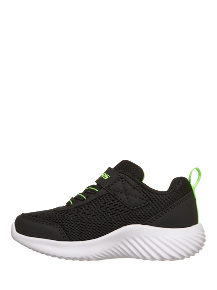 Skechers Kids' Bounder Riptape Mesh Trainers, Black - view 2, Black