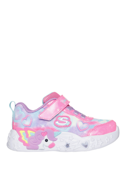 Skechers Kids' Unicorn Charmer Lil Heart Sparkles Trainers, Pink/Multi, Pink/Multi
