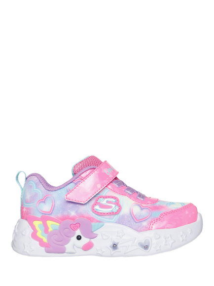 Skechers Kids' Unicorn Charmer Lil Heart Sparkles Trainers, Pink/Multi, Pink/Multi