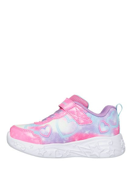 Skechers Kids' Unicorn Charmer Lil Heart Sparkles Trainers, Pink/Multi - view 2, Pink/Multi