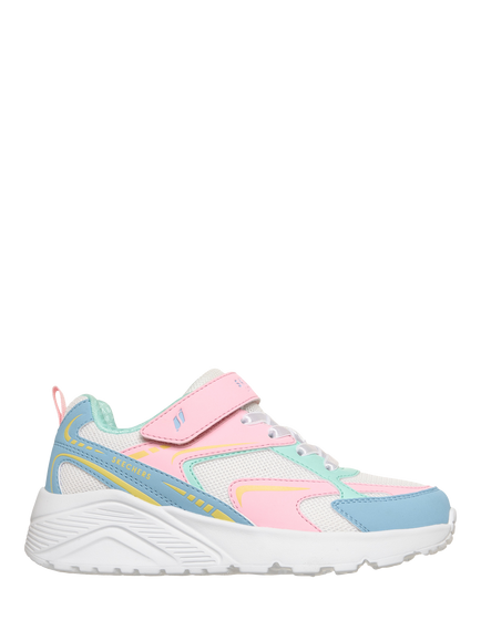 Skechers Kids' Street UNO Lite Vista Strike Trainers, White/Multi, White/Multi