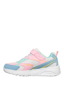 Skechers Kids' Street UNO Lite Vista Strike Trainers, White/Multi - view 2, White/Multi