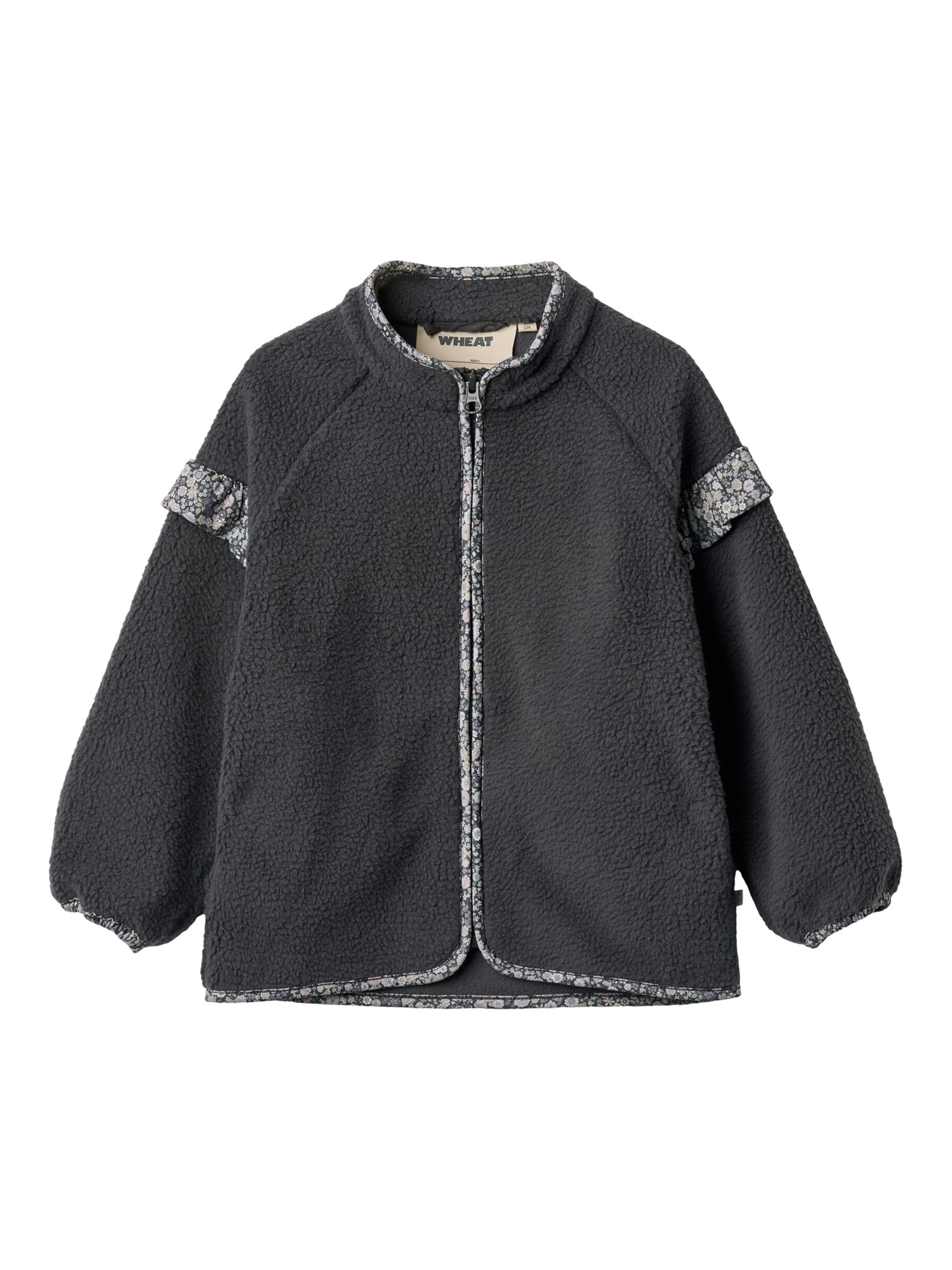 Product image 1 of 5, which shows WHEAT Kids' Zip-Up Fleece Jacket, Black Sea, 2 years