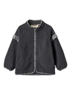 WHEAT Kids' Zip-Up Fleece Jacket, Black Sea, Black Sea