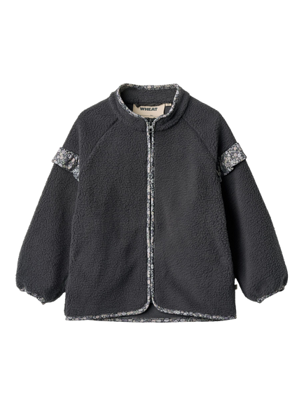 WHEAT Kids' Zip-Up Fleece Jacket, Black Sea, Black Sea