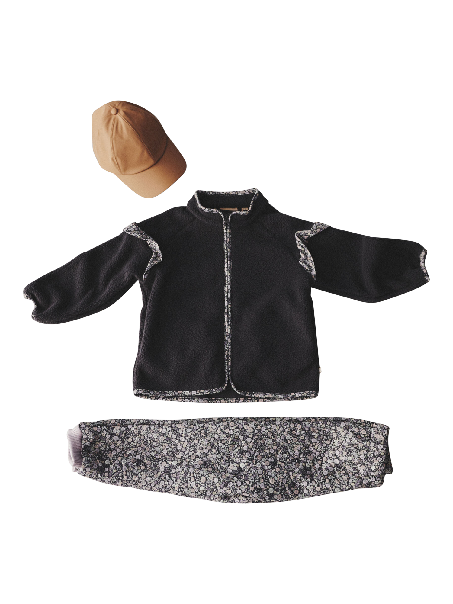 Product image 3 of 5, which shows WHEAT Kids' Zip-Up Fleece Jacket, Black Sea, 2 years