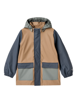 WHEAT Kids' Otu Waterproof Raincoat, Hazel/Multi