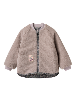 WHEAT Kids' Reversible Zip-Up Jacket, Black Sea Flower, Black Sea Flower