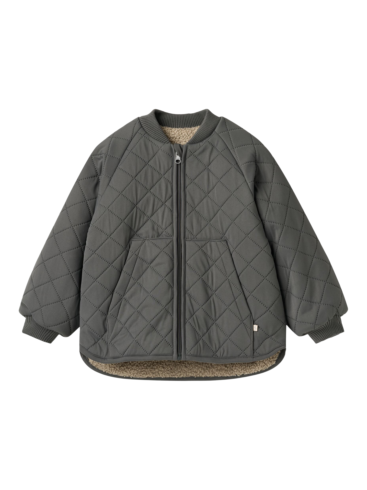 Product image 1 of 4, which shows WHEAT Kids' Reversible Zip-Up Jacket, Black Sea, 2 years