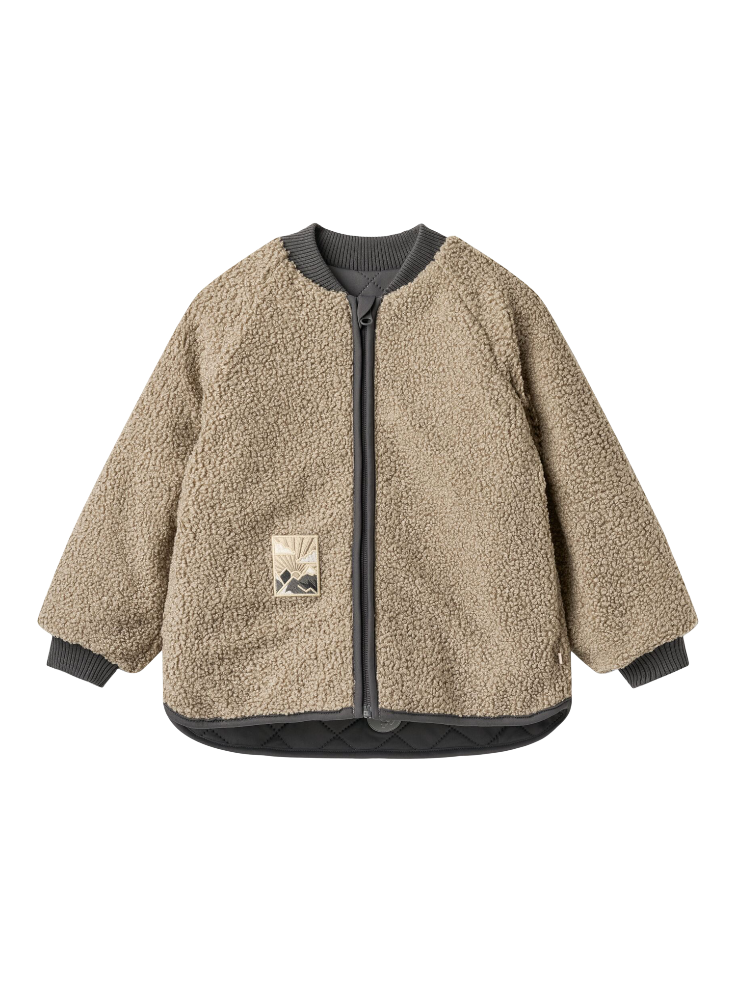 Product image 3 of 4, which shows WHEAT Kids' Reversible Zip-Up Jacket, Black Sea, 2 years