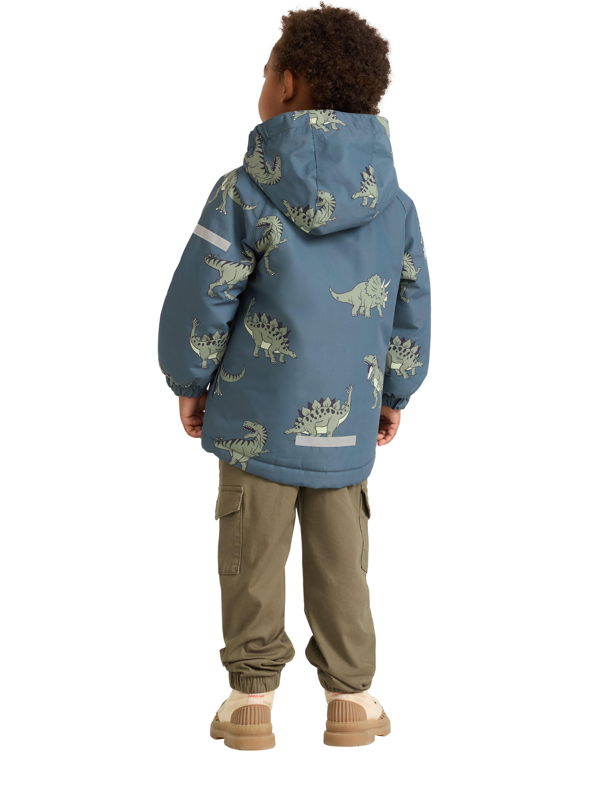 Product image 2 of 6, which shows Lindex Kids' Dinosaur Waterproof Jacket, Dark Grey/Multi, 4-5 years