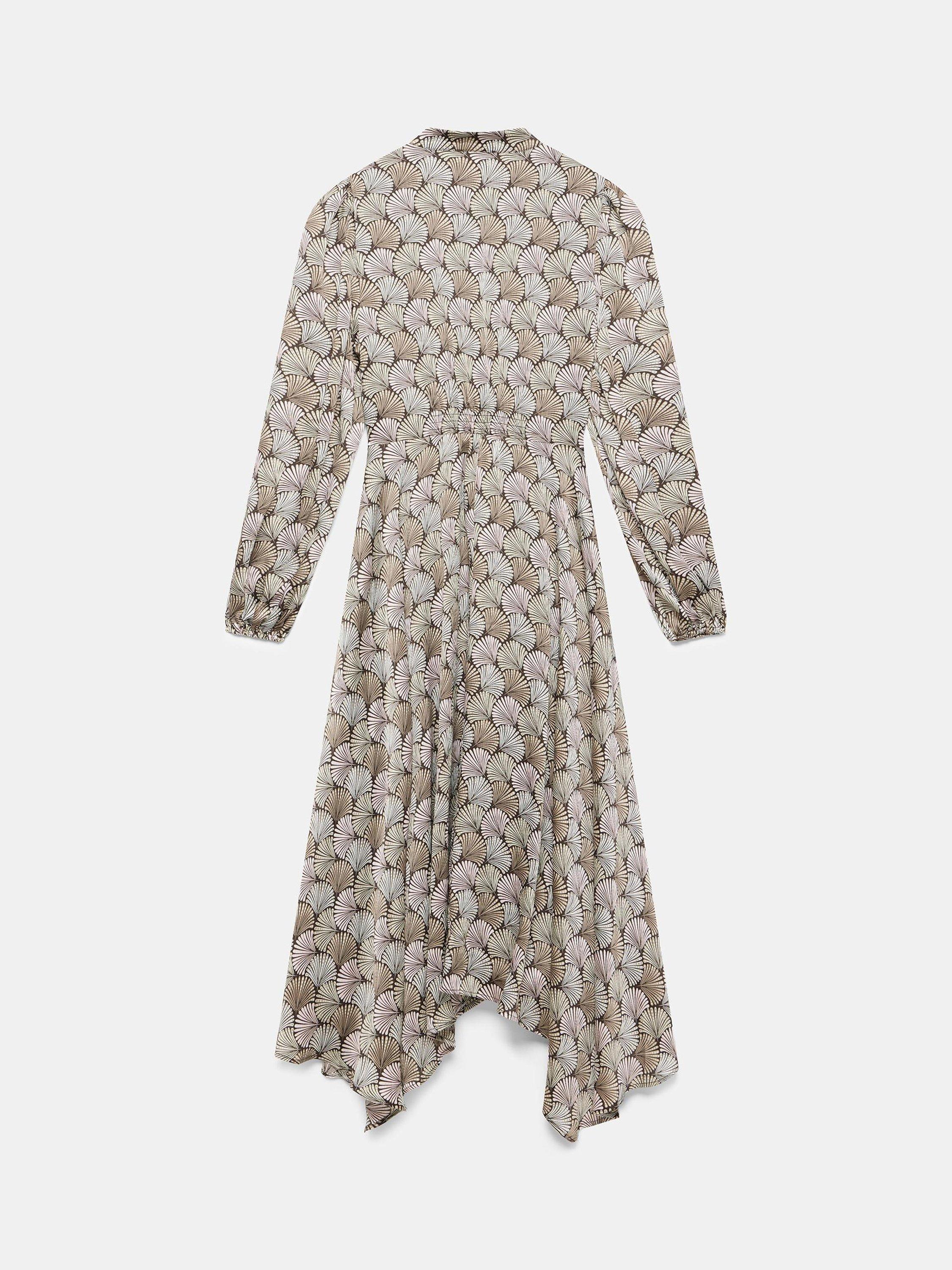 Product image 9 of 11, which shows Mint Velvet Geometric Print Midi Dress, Natural/Multi, 6