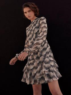 Mint Velvet Geometric Print Mini Dress, Black/Multi, Black/Multi