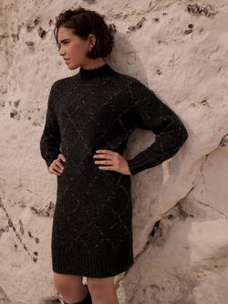 Mint Velvet Mini Funnel Neck Jumper Dress - view 2, Grey