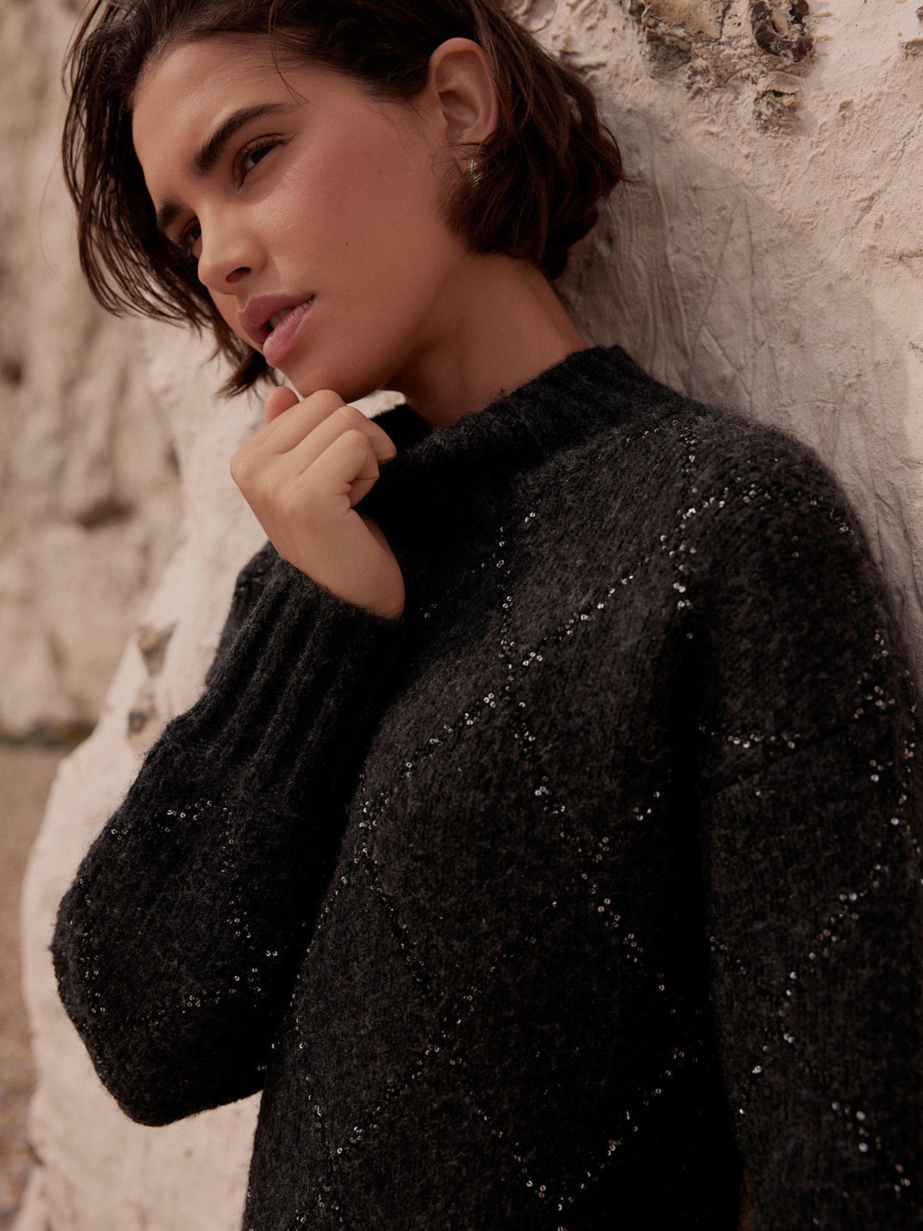 Product image 6 of 8, which shows Mint Velvet Mini Funnel Neck Jumper Dress, Grey, XL