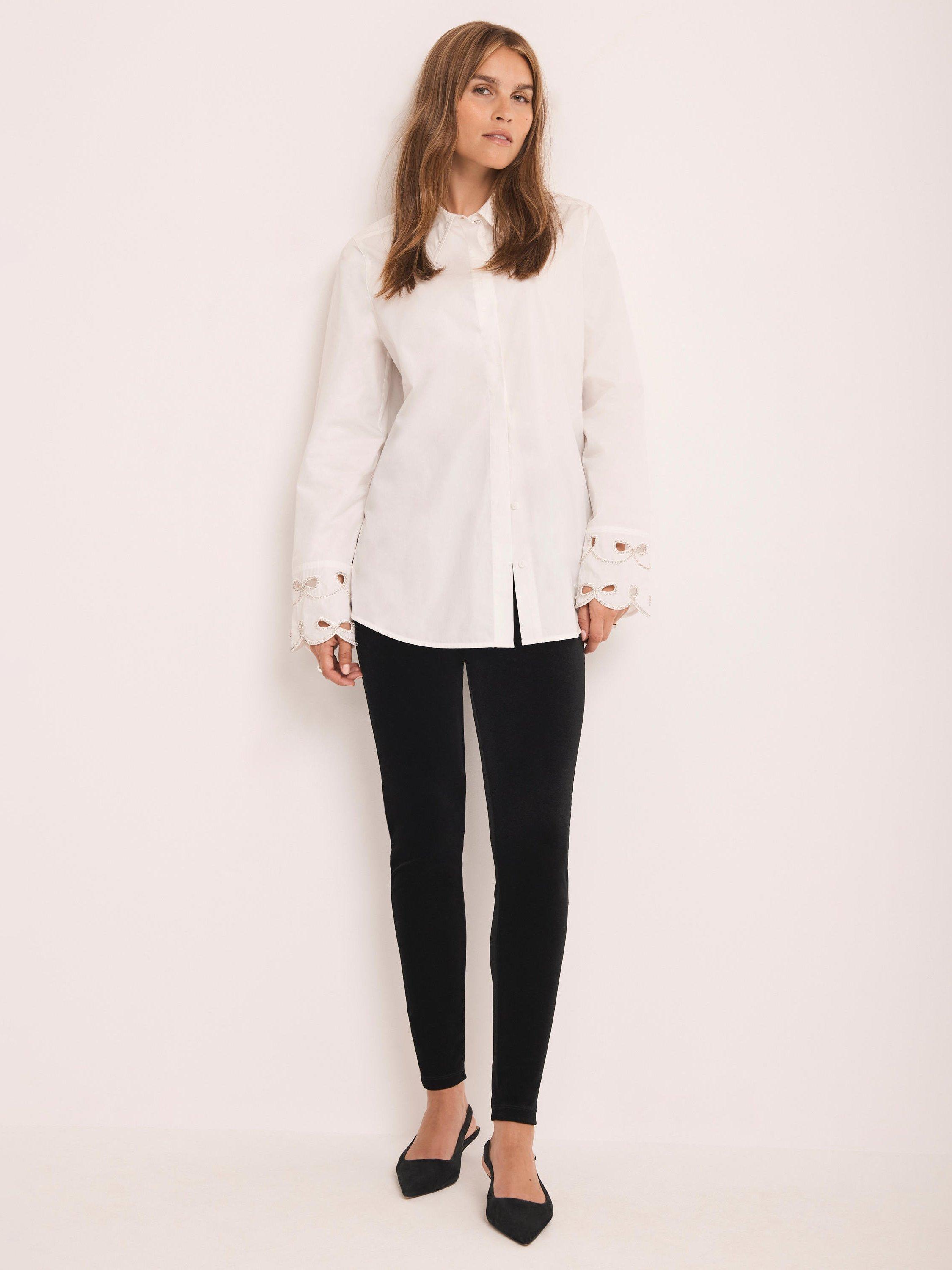 Product image 4 of 6, which shows Mint Velvet Velvet Leggings, Black, S Reg