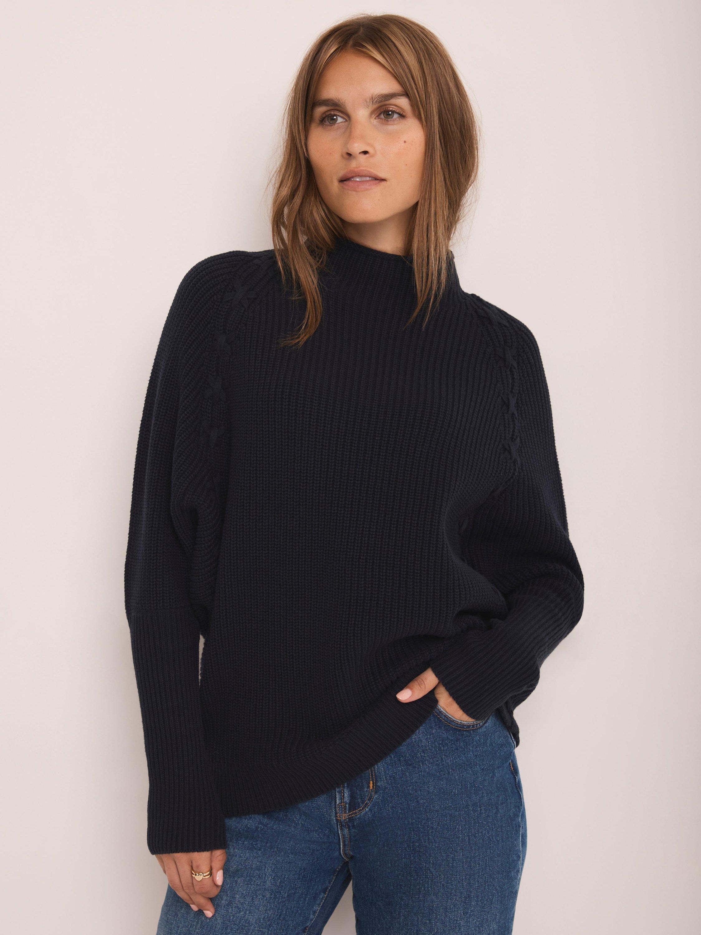 Mint Velvet Cotton Blend Jumper, Navy