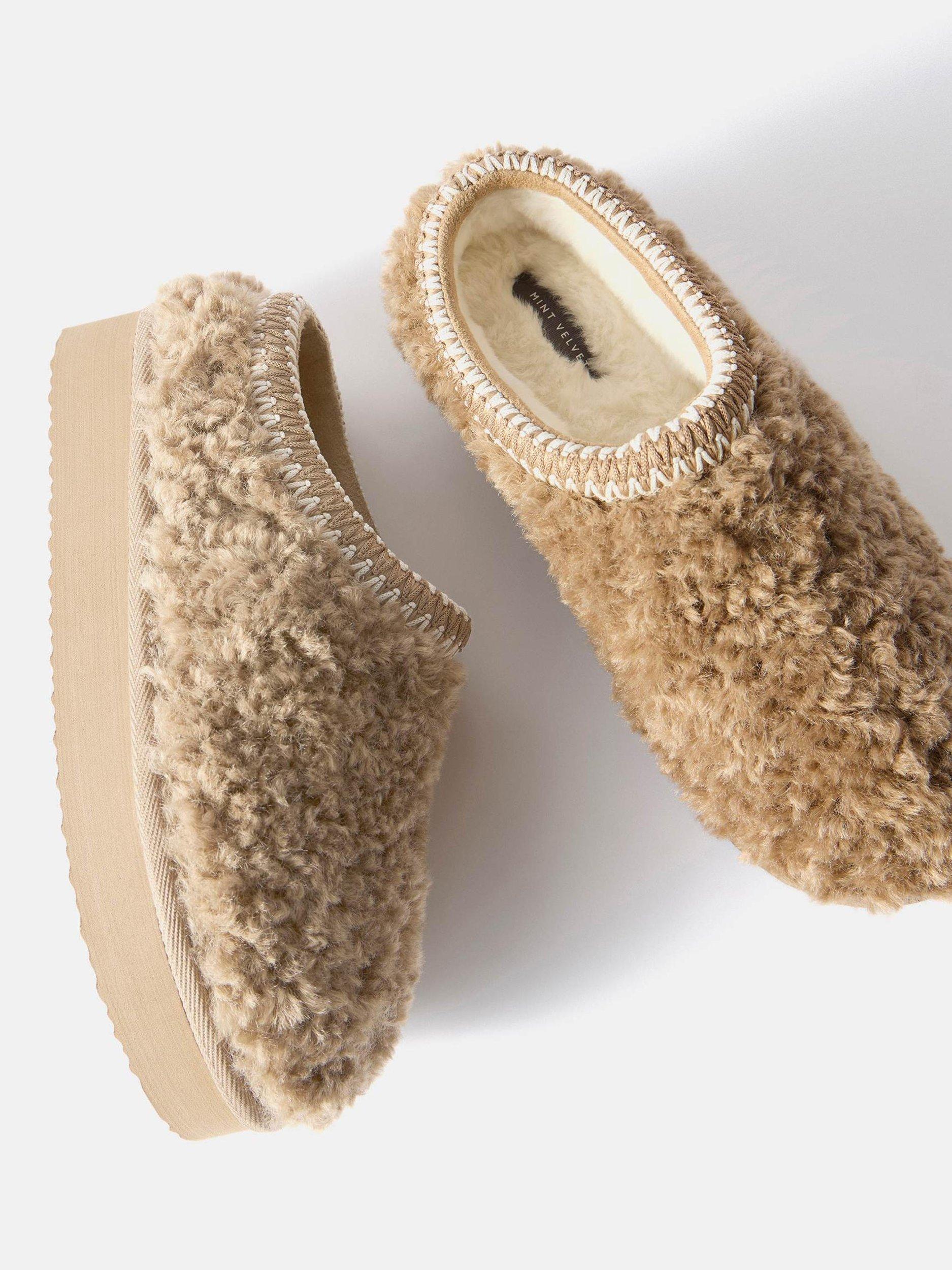 Product image 3 of 3, which shows Mint Velvet Borg Slippers, Natural, S