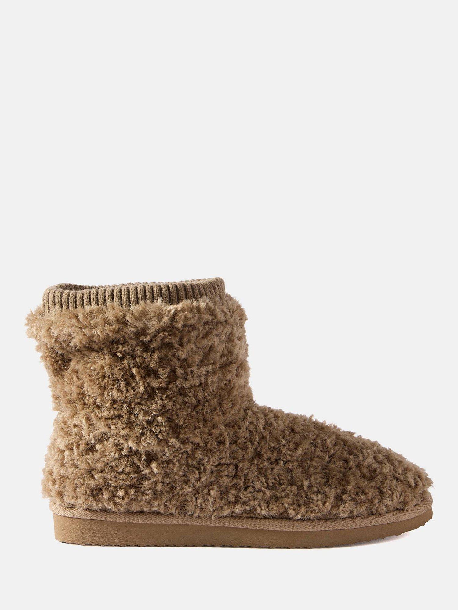 Mint Velvet Borg Slipper Boots, Natural