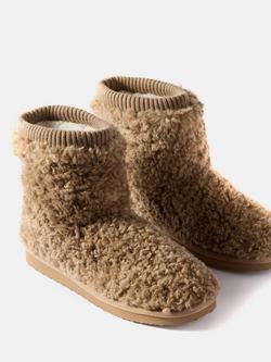 Mint Velvet Borg Slipper Boots, Natural - view 2, Natural
