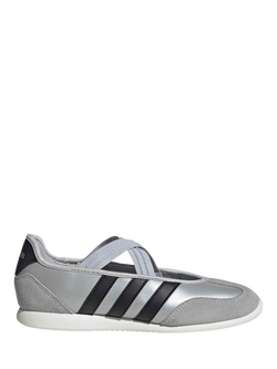 adidas Barreda Leather Mary Jane Shoes, Silver/Black, Silver/Black
