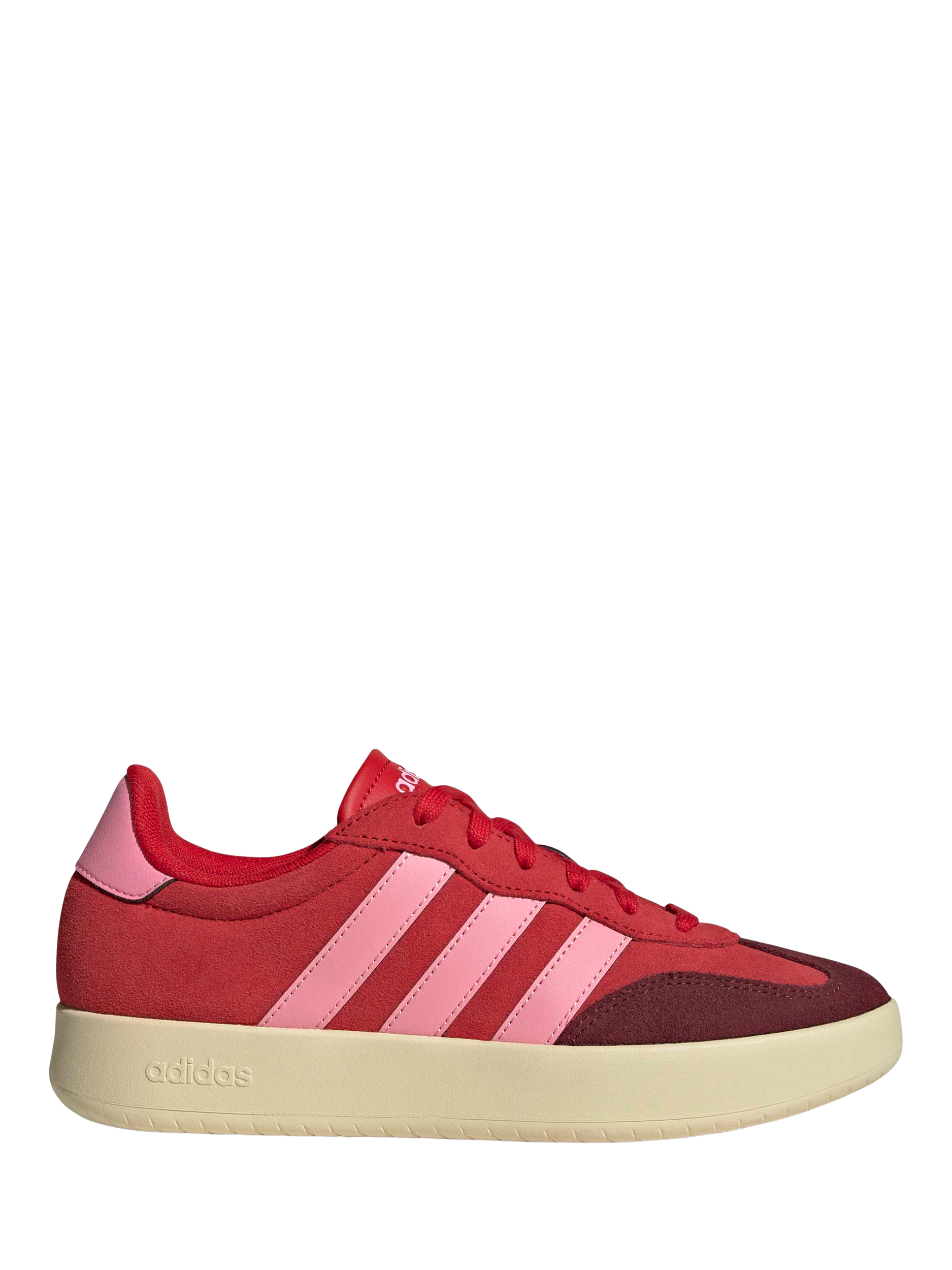 Product image 1 of 6, which shows adidas Barreda Lace Up Trainers, Red/Pink/Multi, 4