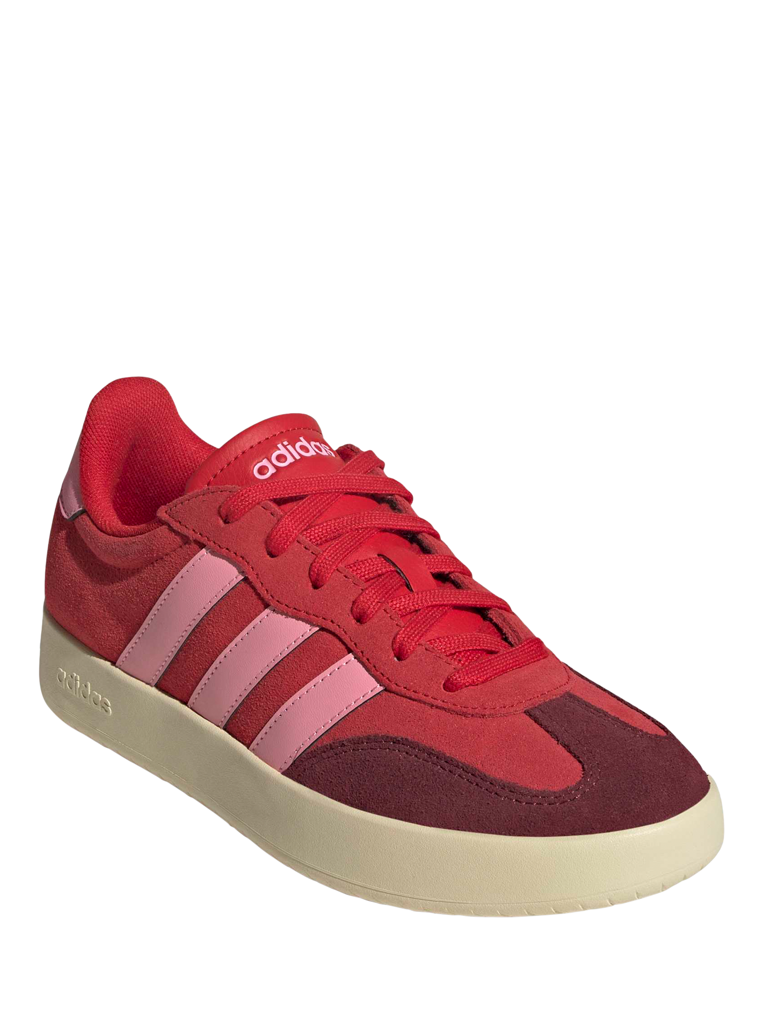 Product image 2 of 6, which shows adidas Barreda Lace Up Trainers, Red/Pink/Multi, 4