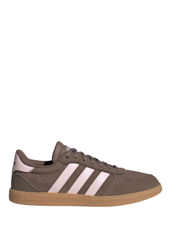 adidas Breaknet Suede Trainers, Brown/Pink, Brown/Pink