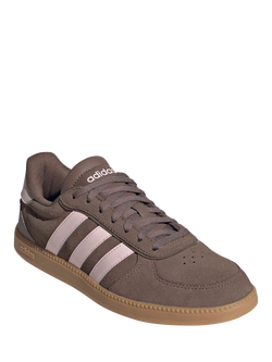 adidas Breaknet Suede Trainers, Brown/Pink - view 2, Brown/Pink