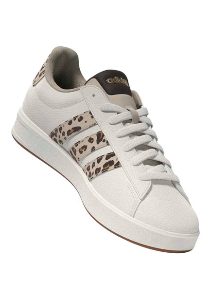 adidas VL Court 3.0 Trainers, White/Multi - view 2, White/Multi