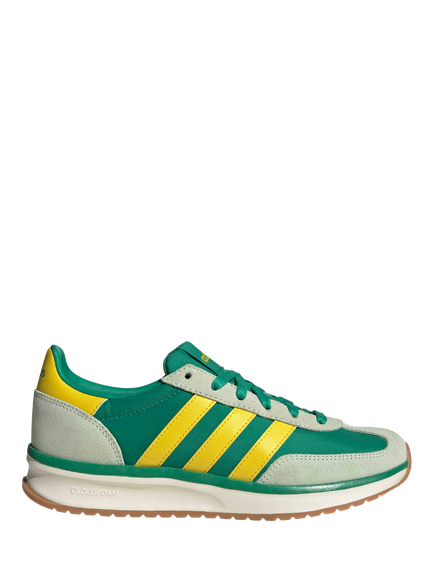 adidas Run 70s 2.0 Leather Blend Lace Up Trainers, Green/Multi, Green/Multi