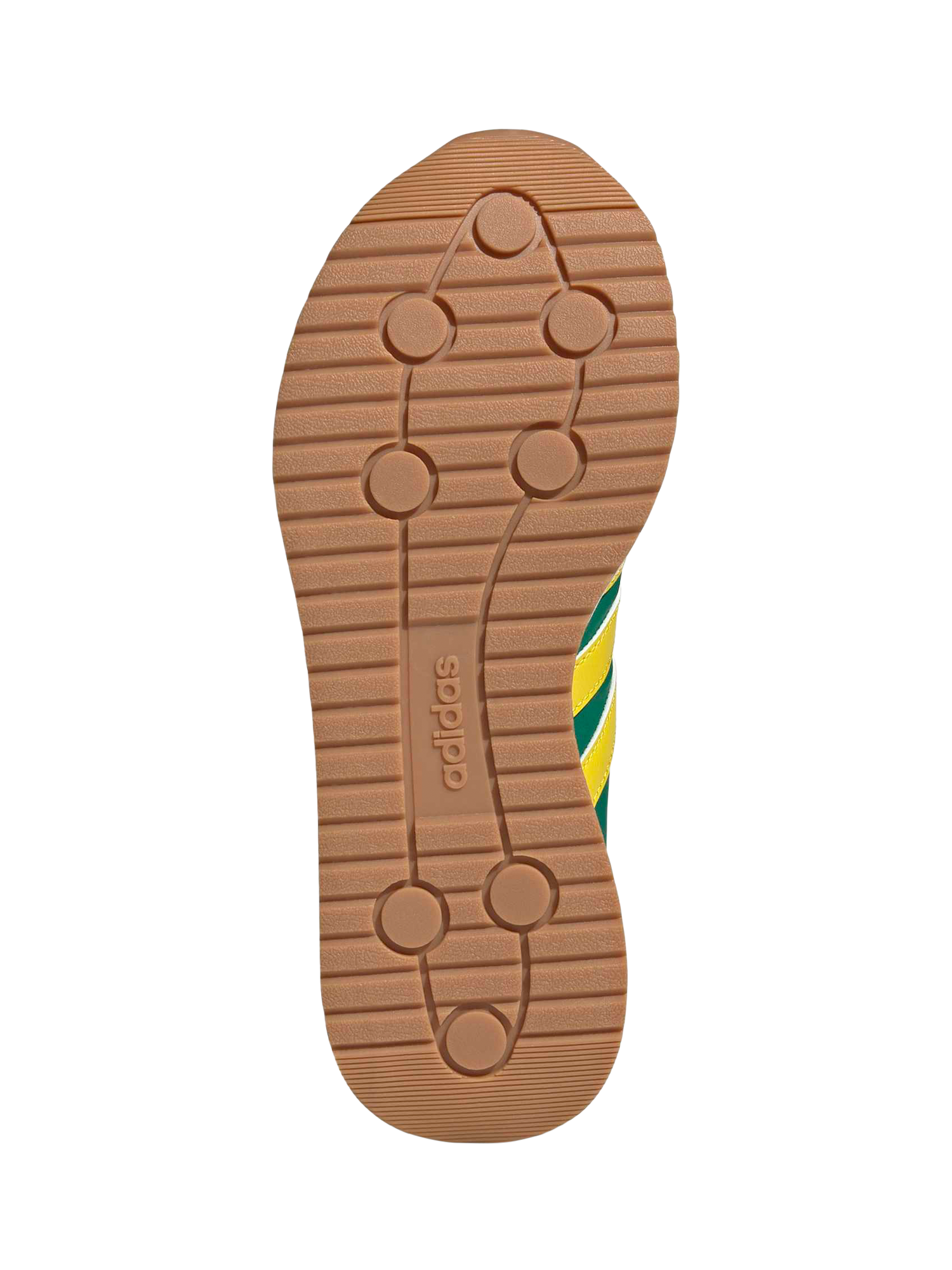 Product image 4 of 8, which shows adidas Run 70s 2.0 Leather Blend Lace Up Trainers, Green/Multi, 4