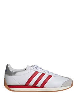adidas Run Vista Leather Blend Lace Up Trainers, White/Red, White/Red