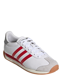 adidas Run Vista Leather Blend Lace Up Trainers, White/Red - view 2, White/Red