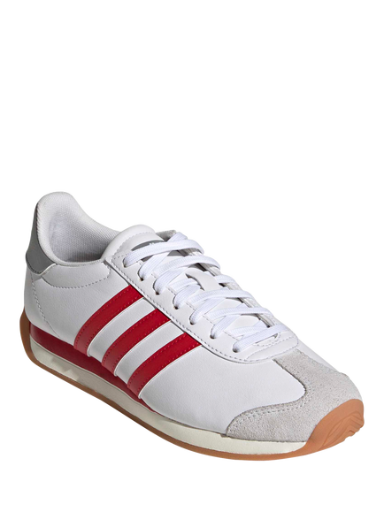 adidas Run Vista Leather Blend Lace Up Trainers, White/Red - view 2, White/Red
