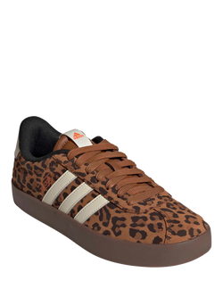adidas VL Court 3.0 Trainers, Brown/Multi - view 2, Brown/Multi