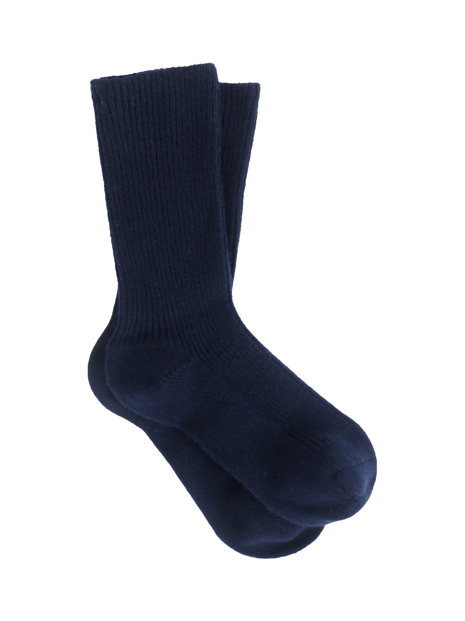 Product image 1 of 1, which shows Pure Collection Cashmere Blend Crew Socks, Navy, One Size