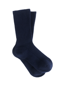 Pure Collection Cashmere Blend Crew Socks, Navy