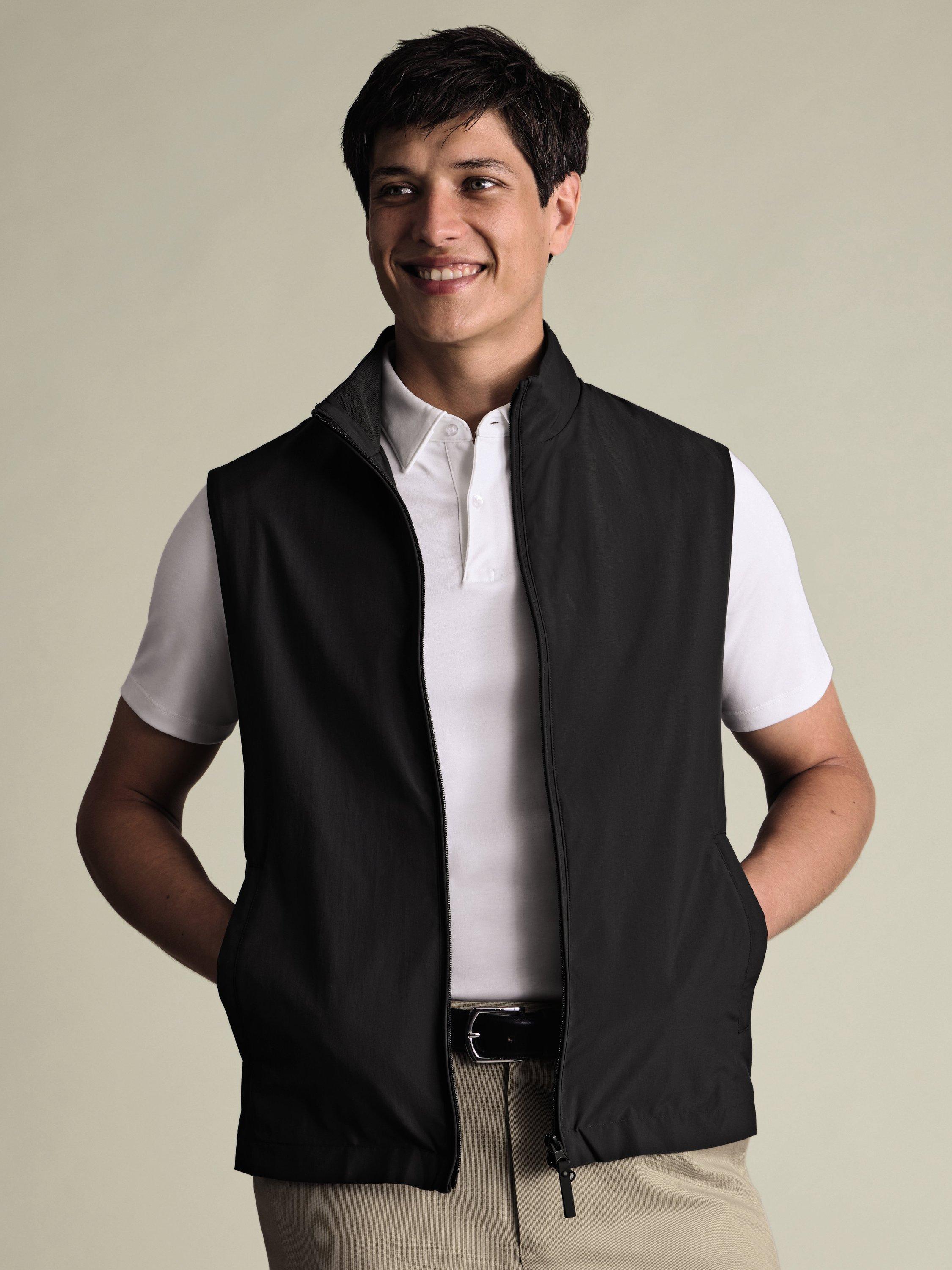 Product image 2 of 5, which shows Charles Tyrwhitt Padded Gilet, Charcoal Grey, L