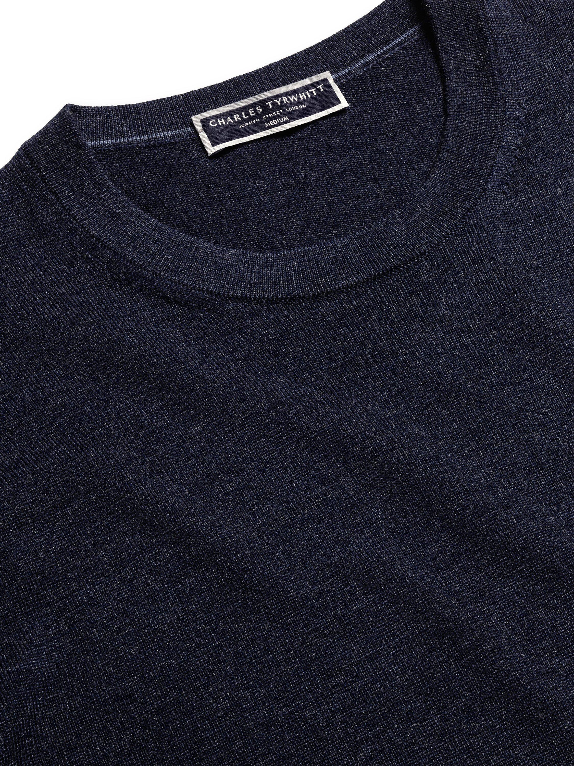 Product image 3 of 5, which shows Charles Tyrwhitt Merino Wool Crew Neck Jumper, Ink Blue, S