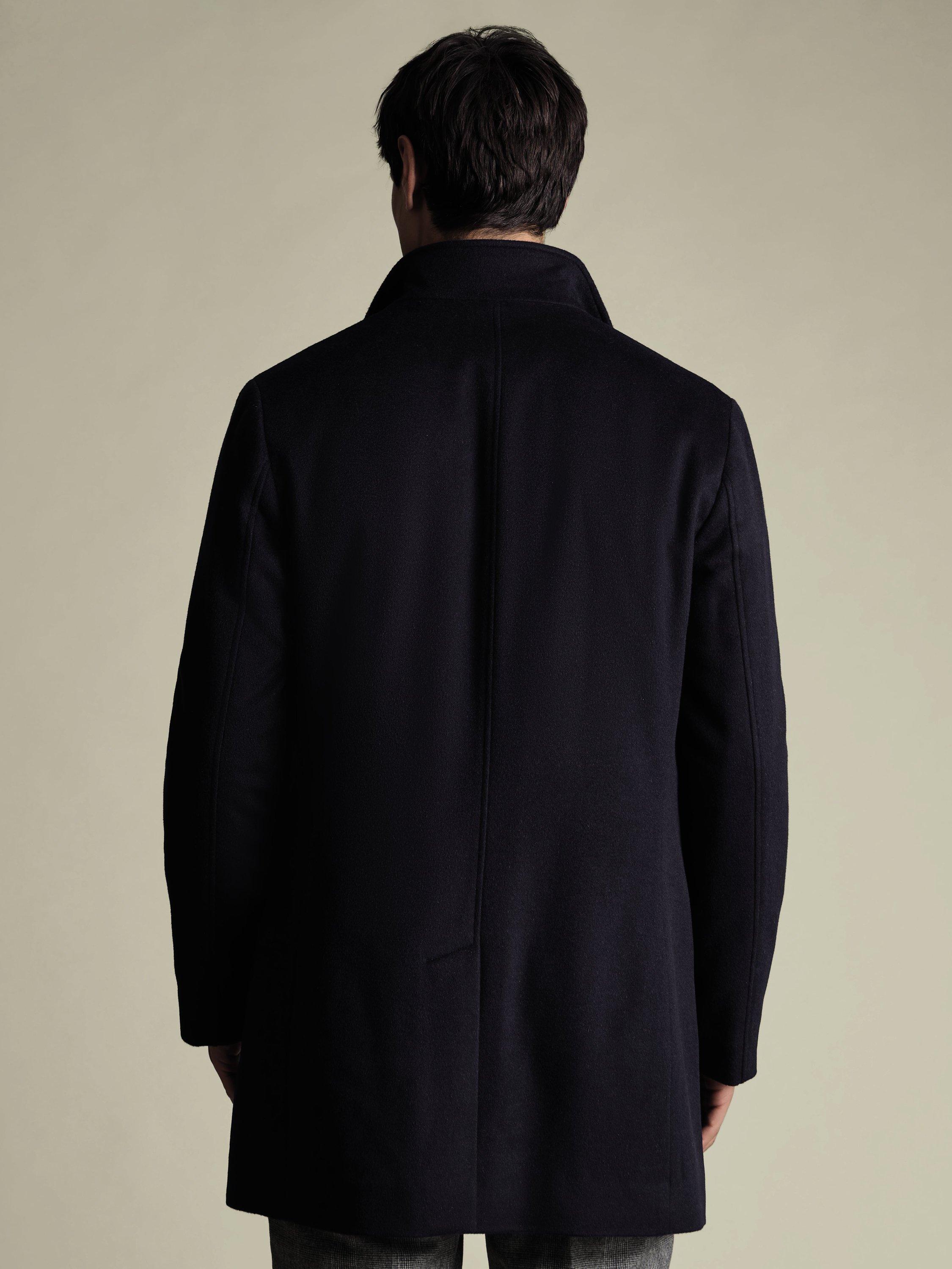 Product image 4 of 5, which shows Charles Tyrwhitt Wool Quilted Coat, Navy, 36R