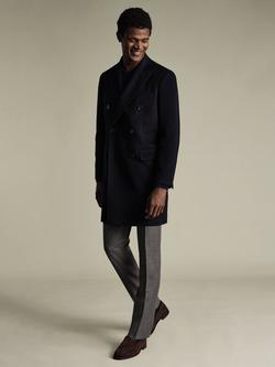 Charles Tyrwhitt Wool Double Breasted Overcoat, Navy, Navy