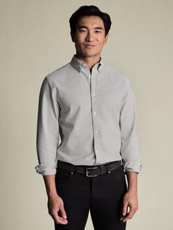 Charles Tyrwhitt Cotton Oxford Weave Regular Fit Shirt, Silver Grey