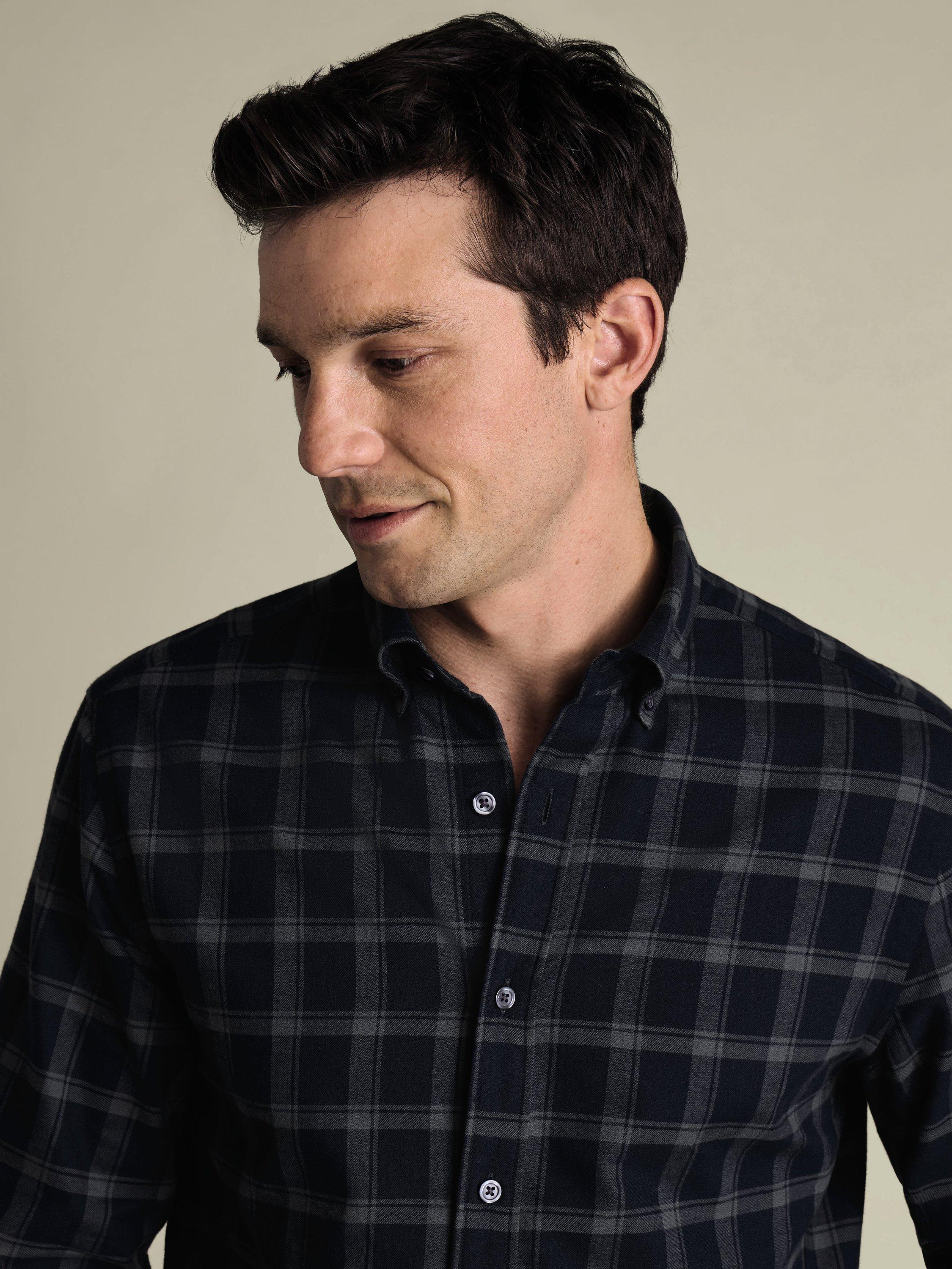 Charles Tyrwhitt Regular Fit Brushed Flannel Cotton Check Shirt