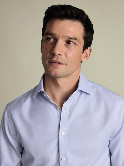 Charles Tyrwhitt Slim Fit Non-Iron Cotton Twill Shirt - view 2, Ice Blue