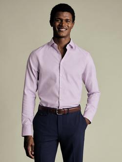 Charles Tyrwhitt Cotton Textured Long Sleeve Shirt, Lilac Purple