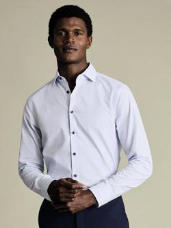 Charles Tyrwhitt Cotton Textured Long Sleeve Shirt, White